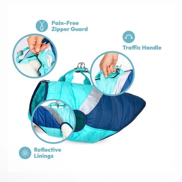 gooby Mountaineer Dog Jacket Blue, Tan, Gray NWT Size XL 100% Nylon - Picture 13 of 16